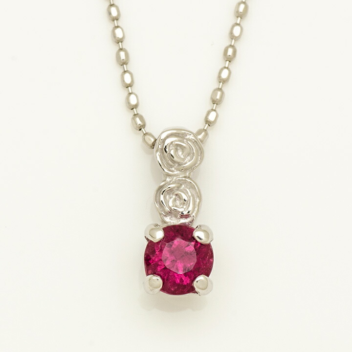 ペンダントトップ ルベライト 薔薇 ローズ rosa ネックレス PT900・K18