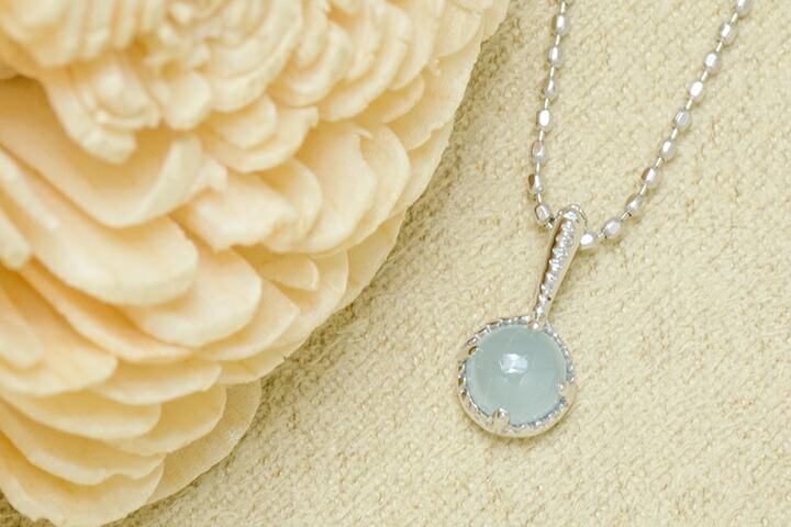 ペンダントトップ ミルキーアクアマリン カボション amaretto