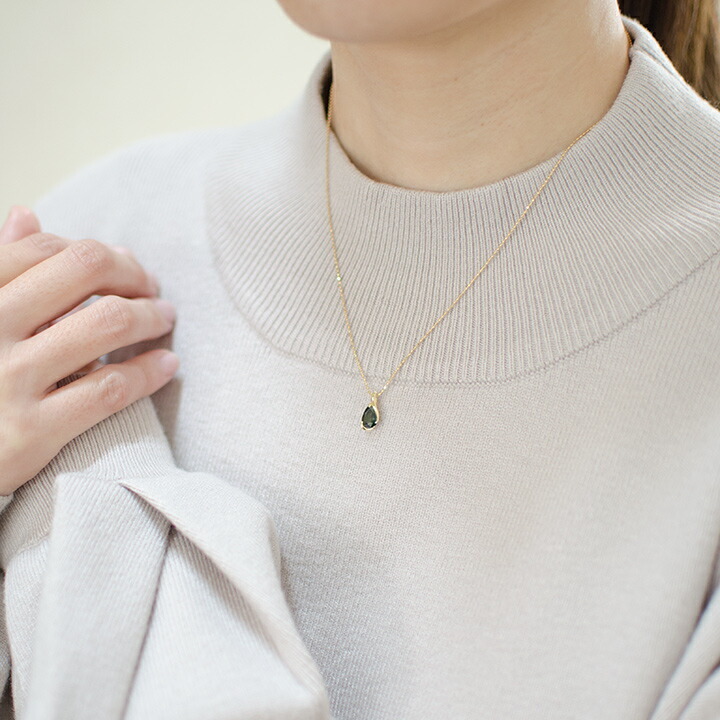 ペンダントトップ グリーンサファイア ゴールド K18 レディース 18K 18