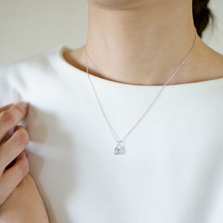 ペンダントトップ ブルートパーズ ネックレス PT900・K18・K10選択可