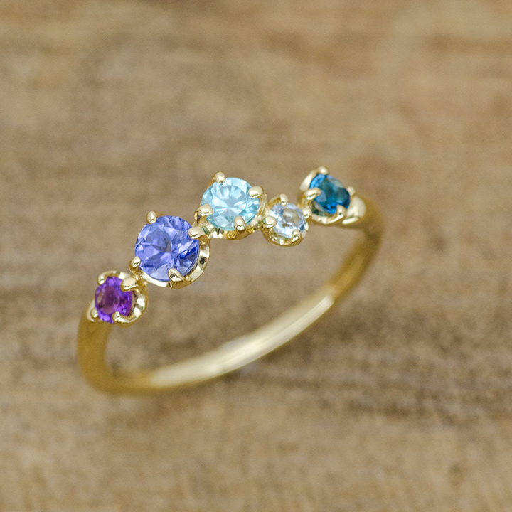 指輪 リング マルチカラーストーン midnight ゴールド K18 レディース