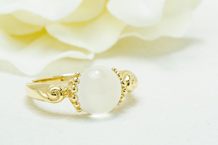 指輪 リング ムーンストーン PT900・K18・K10選択可 プラチナ ゴールド