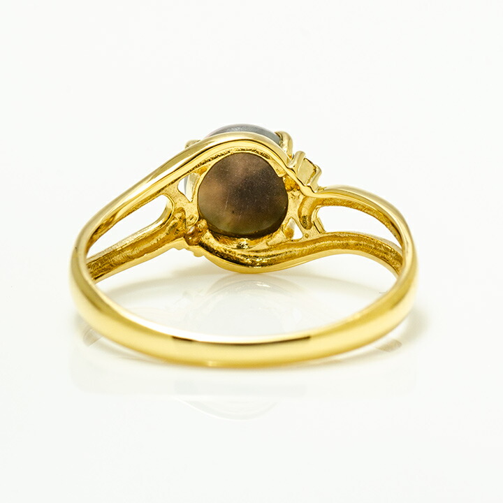 指輪 リング ブラックオパール ダイヤモンド PT900・K18・K10選択可