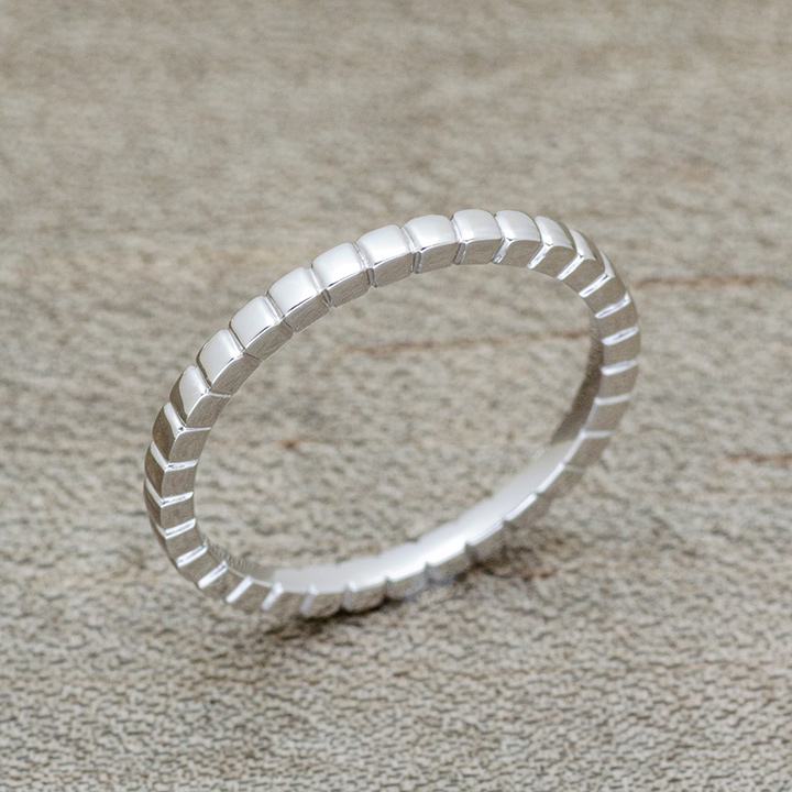 指輪 コーディネートリング ブロック PT950・K18選択可 ハードプラチナ