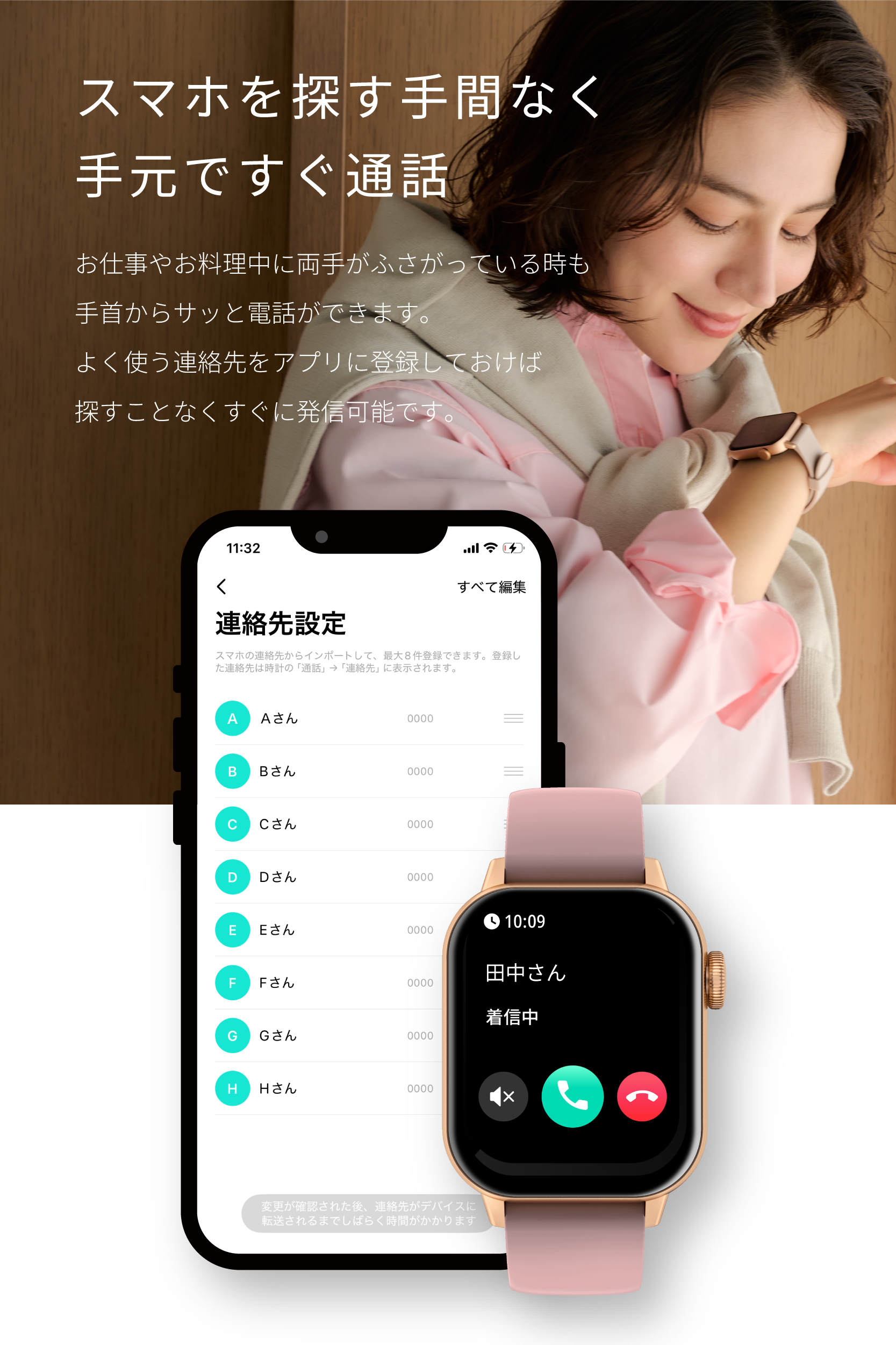 スマートウォッチ レディース メンズ 小さめ Classic2 iPhone Android