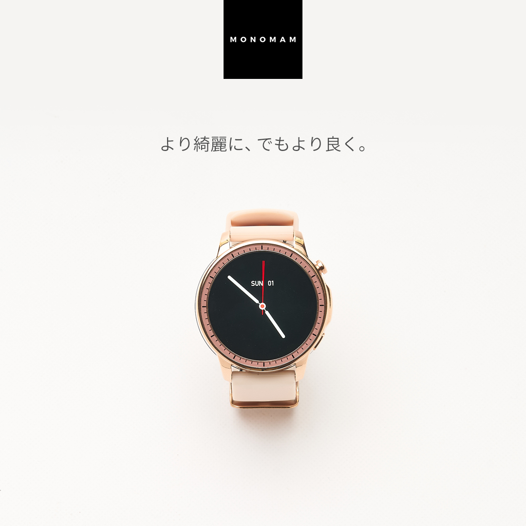 スマートウォッチ 商品リニューアル レディース AMOLED搭載 常時