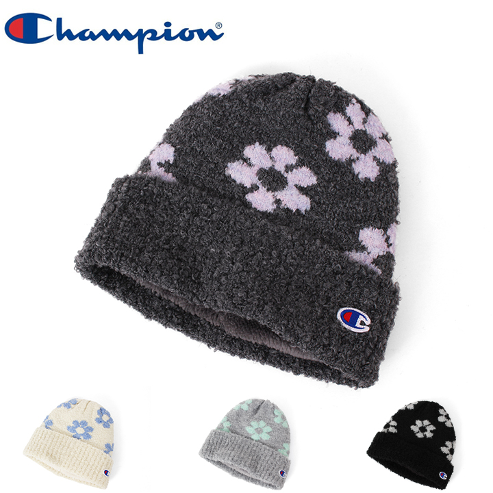 Champion（チャンピオン） フラワー裏ボアニットキャップ 478-0035