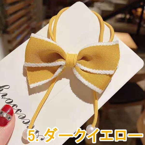 キッズ ミニ リボン ヘアゴム 2連 髪留め カワイイパーツ レディース