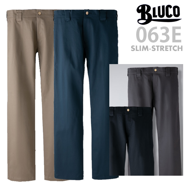 経典 2021 OL-063 チノパン スリム メンズ ストレッチパンツ スリムワークパンツ ブルコ BLUCO チノパンツ カラー:ブラック