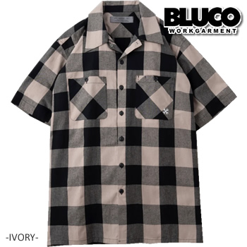 BLUCO ブルコ ワークシャツ バッファローチェック 143-21-003 BAFFALO CHECK WORK SHIRT S/S 半袖シャツ メンズ 送料無料｜under-throw｜02