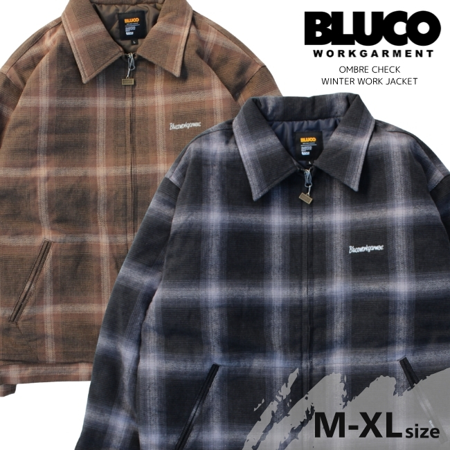 BLUCO（ブルコ） セール オンブレチェックワークジャケット OMBRE