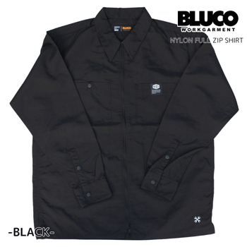 BLUCO（ブルコ） ナイロンフルジップシャツ ワークシャツ メンズ 長袖