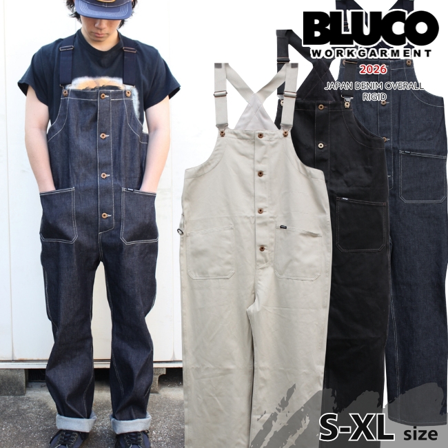 ブルコ/ジャパンデニム オーバーオール/リジッド(INDIGO)サイズL BLUCO（ブルコ） オーバーオール ジャパンデニム リジッド 161-43-008