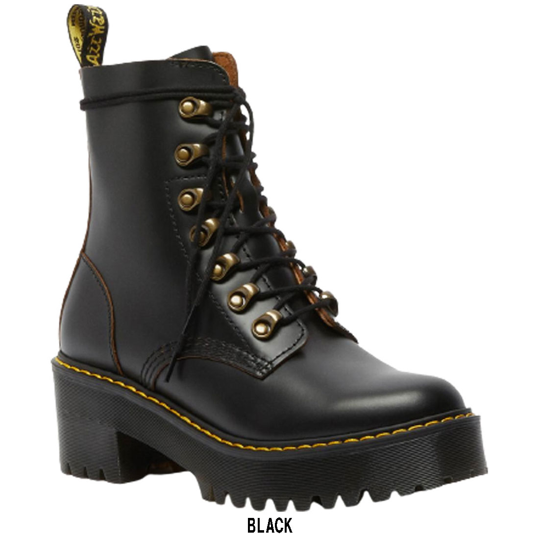 Dr.Martens(ドクターマーチン)ショートブーツ 革 レザー レオナ レースアップ 厚底 レディース LEONA 22601001