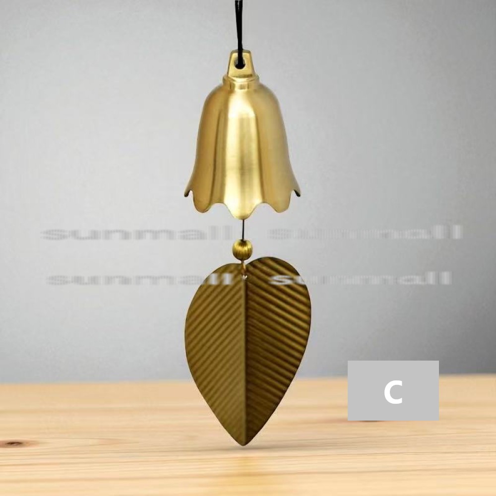 1点）【全8タイプ】癒しのメタル風鈴 リーフチャーム付き インテリア