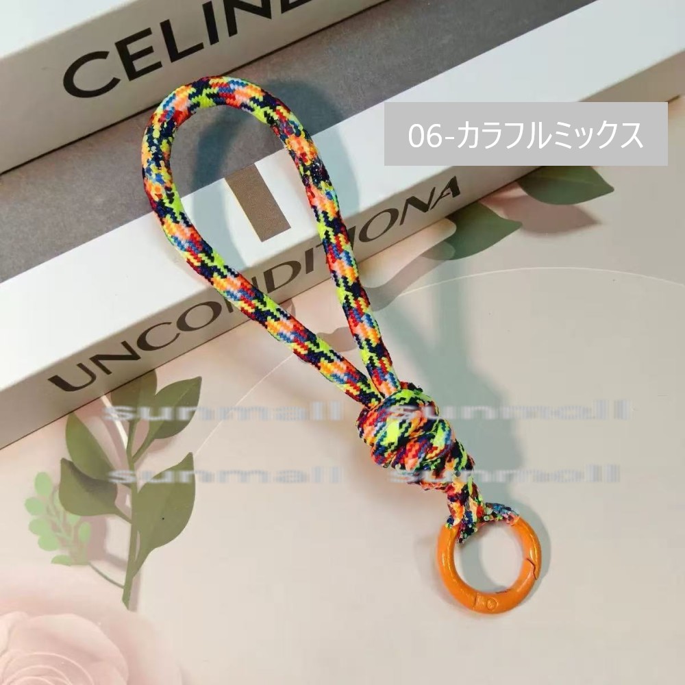 1点販売】【8色から選べる】カラフルハンドストラップ カラビナ付き