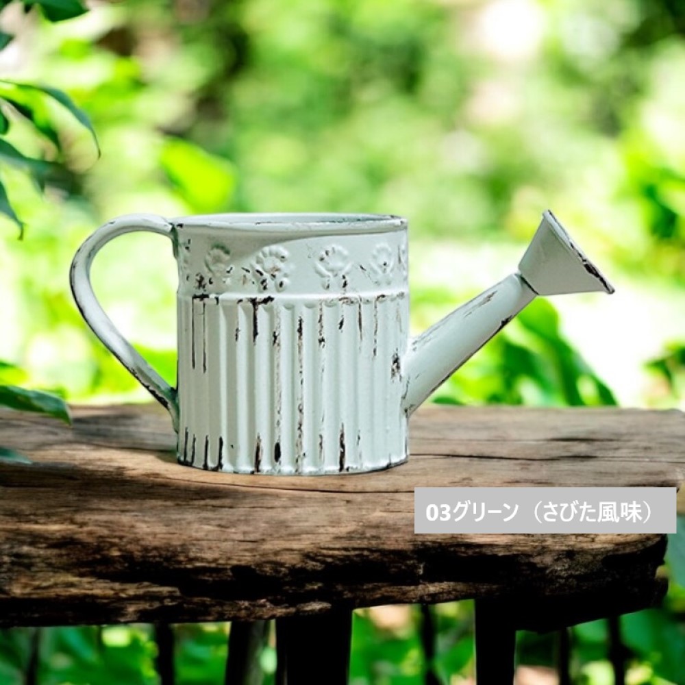 ジョウロ ホーロー製アンティーク風 水漏れアリ used アンティーク調