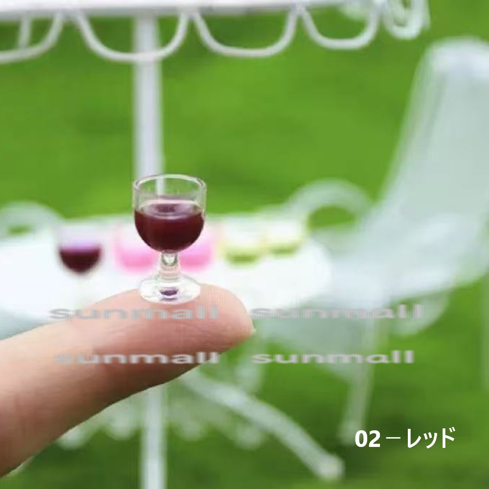 【1点販売】【3色選べる】ミニチュア グラスワイン ドールハウス小物 ジオラマ装飾 ミニワイングラス ミニチュアカフェ インテリア小物 |  | 02