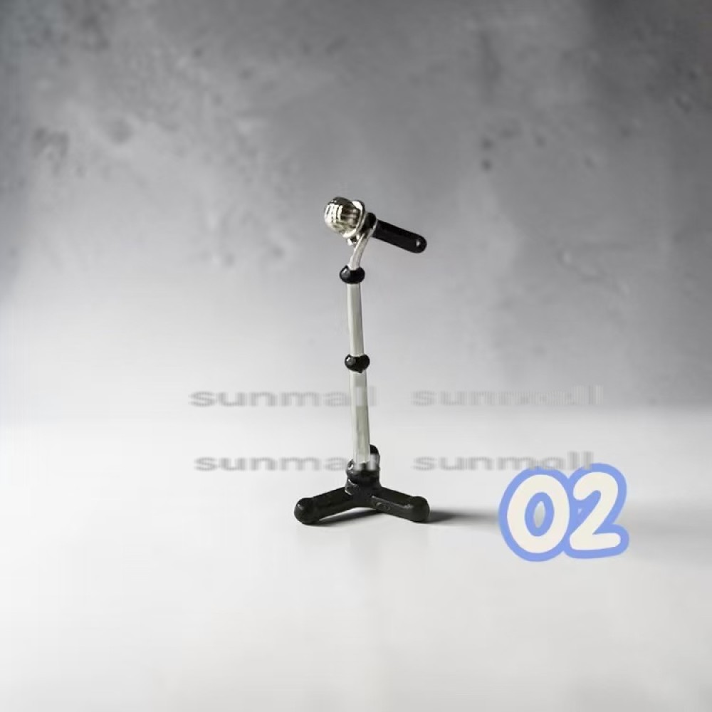 【1セット2点販売】【2色選択可】ミニチュア マイクスタンド ドール用 ドールハウス 撮影小物 ステージ小物 ミニチュア雑貨 ステージ小物 ライブ風 1 12スケール |  | 02