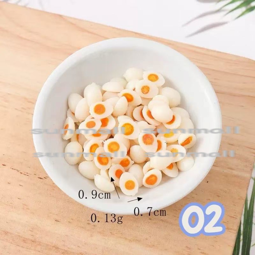 【1点のみ販売】【2サイズから選べる】ミニチュア 半熟ゆで卵 パーツ 樹脂製 ドールハウス ミニチュアフード ハンドメイド デコパーツ リアル食品サンプル |  | 02