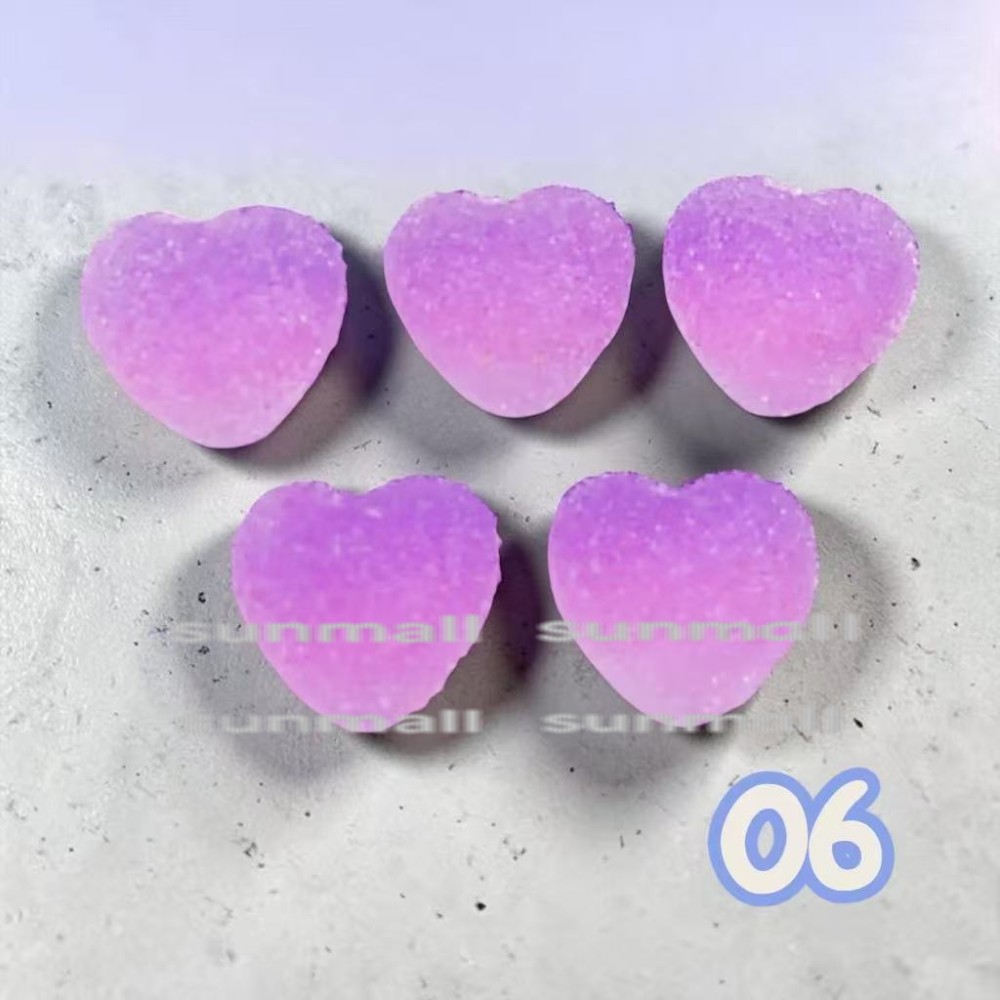 【1点販売】【18種類選択】ミニチュア グミ風パーツ 樹脂製 DIYデコ素材 ハート 星 クマ フェイクスイーツ ドールハウス |  | 06