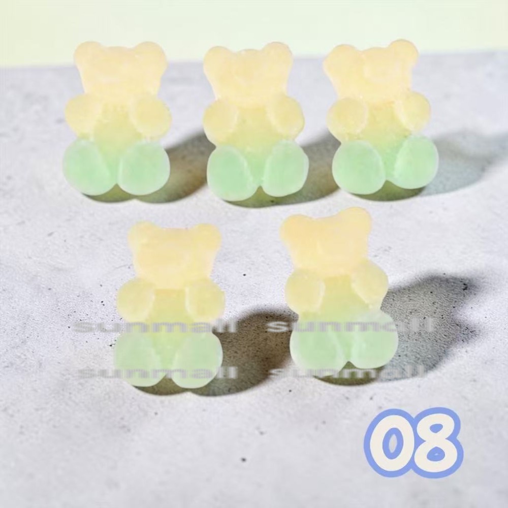 【1点販売】【18種類選択】ミニチュア グミ風パーツ 樹脂製 DIYデコ素材 ハート 星 クマ フェイクスイーツ ドールハウス |  | 08