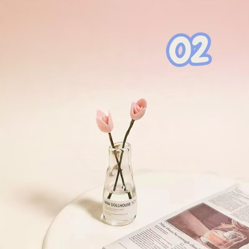 【1点のみ販売】【全7種類から選べる】ミニチュア 花瓶 造花 フラワー 7種類から選べる 1点販売 約47mm ドールハウス小物 ミニチュアインテリア ジオラマ |  | 02