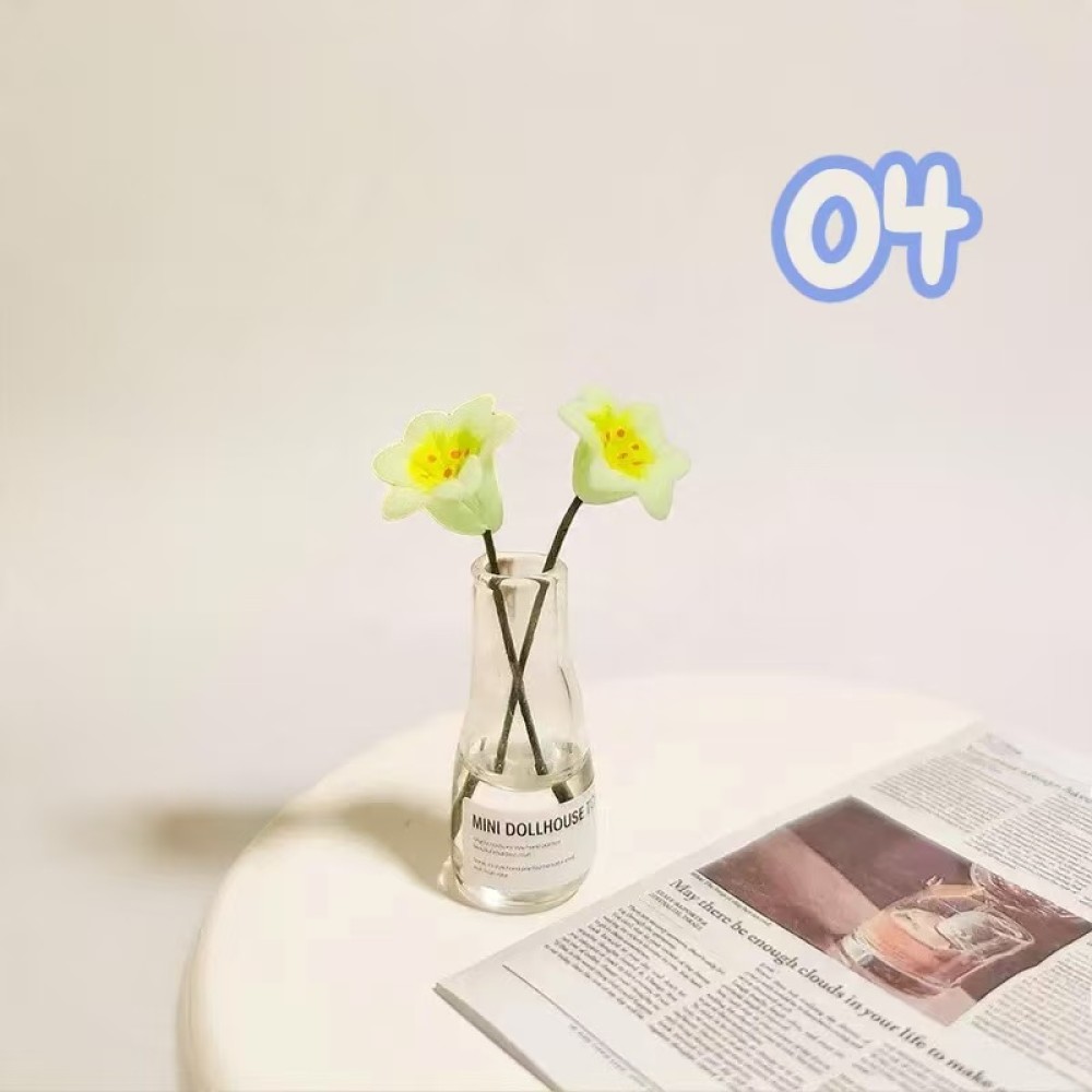 【1点のみ販売】【全7種類から選べる】ミニチュア 花瓶 造花 フラワー 7種類から選べる 1点販売 約47mm ドールハウス小物 ミニチュアインテリア ジオラマ |  | 04