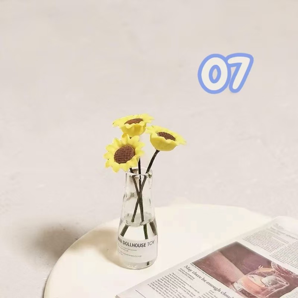 【1点のみ販売】【全7種類から選べる】ミニチュア 花瓶 造花 フラワー 7種類から選べる 1点販売 約47mm ドールハウス小物 ミニチュアインテリア ジオラマ |  | 07