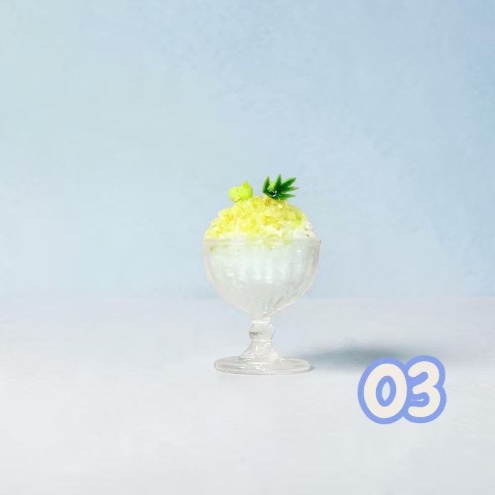 【1点のみ販売】【全5種類から選べる】【カップ本体の色はランダム】ミニチュアかき氷 約17mm ミニチュアフード スイーツ ドールハウス カフェ小物 樹脂製 |  | 03