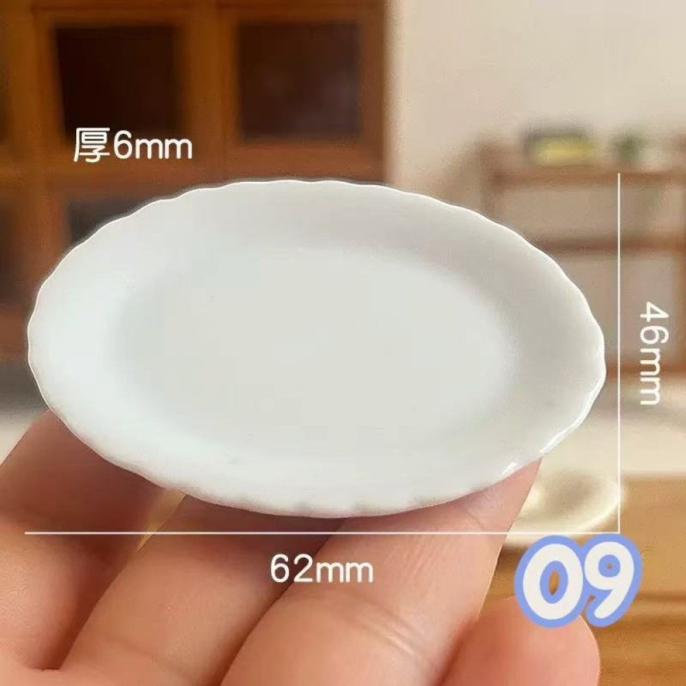 【1点のみ販売】【10種類 から選択可能】ミニチュア食器 陶器製 お皿 小鉢 白 10種類から選べる 1点販売 ドールハウス ジオラマ キッチン小物 約16〜62mm |  | 09