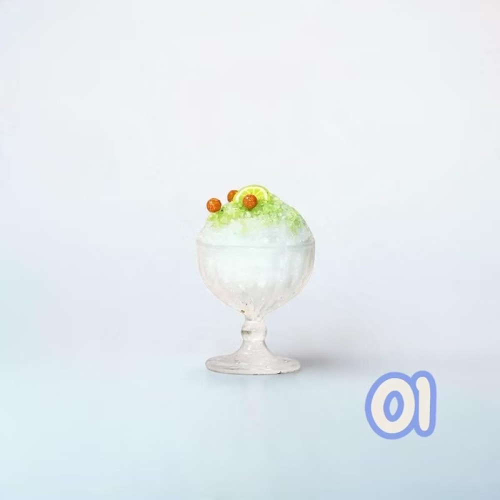 【1点のみ販売】【全5種類から選べる】【カップ本体の色はランダム】ミニチュアかき氷 約17mm ミニチュアフード スイーツ ドールハウス カフェ小物 樹脂製 |  | 01