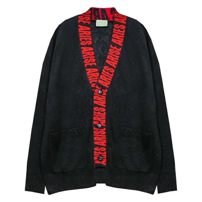 ARIES (アリーズ / アリエス) CARDIGAN (BLACK/RED) [カーディガン 