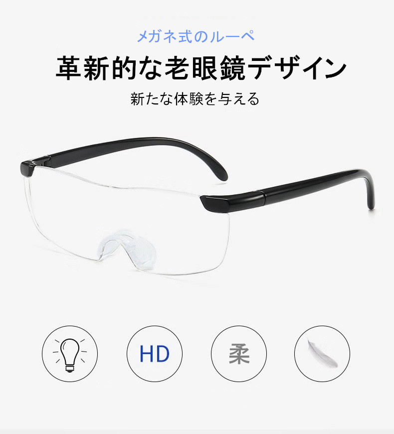 拡大鏡 めがね 3倍 ルーペ メガネ ルーペメガネ メガネ型拡大鏡 眼鏡ルーペ おしゃれ 拡大ループ メガネ型ルーペ 読書用 メガネタイプの拡大鏡  :jxg543:うにストア - 通販 - Yahoo!ショッピング