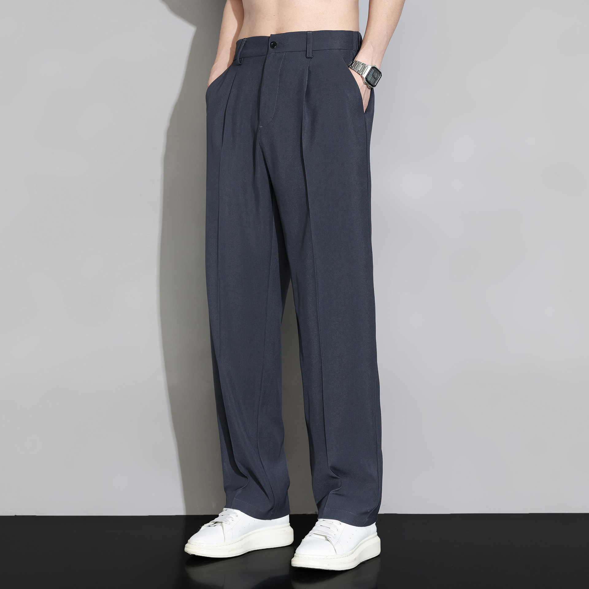 2点500円off  父の日アイスシルクパンツ メンズ 接触冷感 パンツ ロングパンツ 夏 薄手 涼しい チノパン 清涼 ゴルフパンツ ボトムス イージーパンツ ズボン ス |  | 02