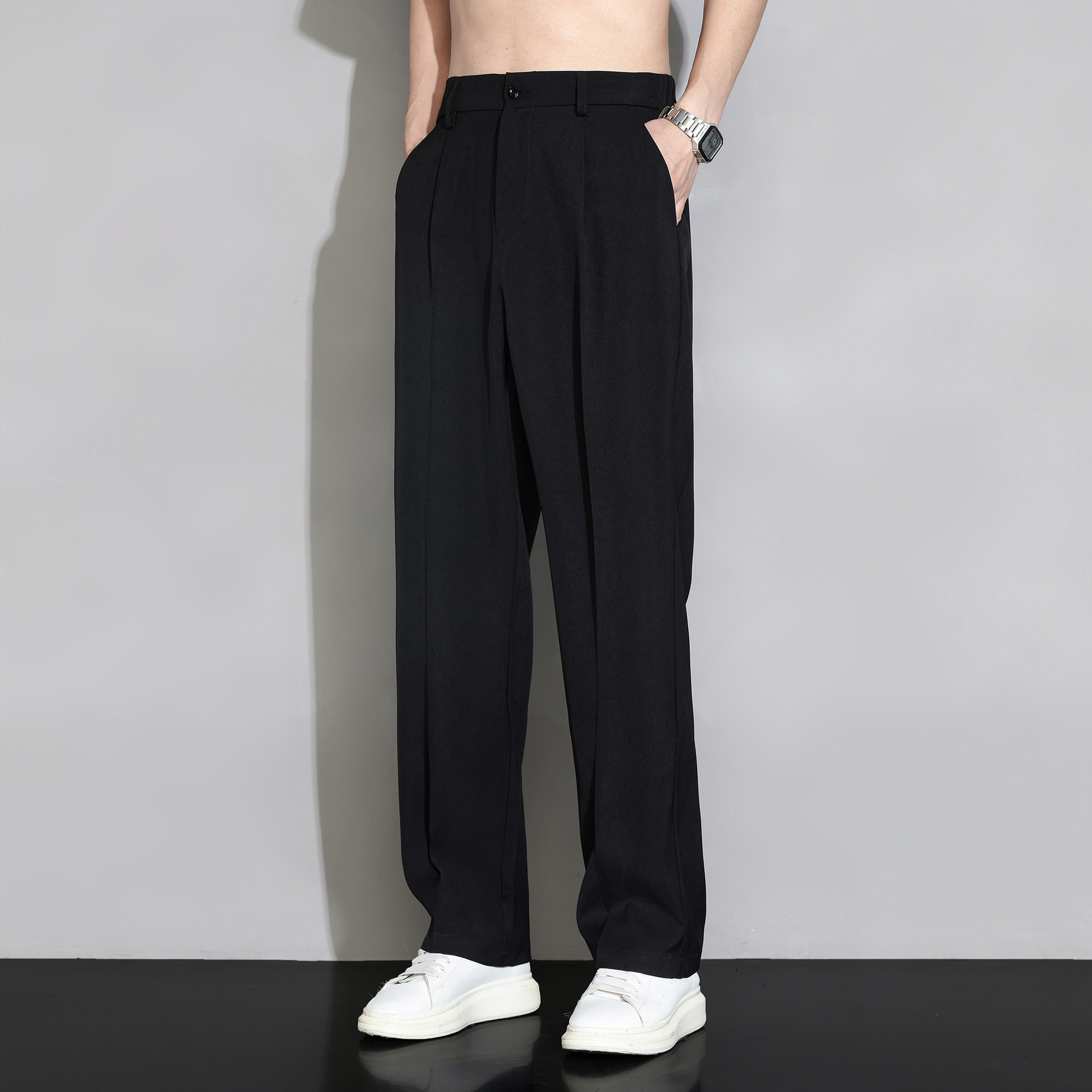 2点500円off  父の日アイスシルクパンツ メンズ 接触冷感 パンツ ロングパンツ 夏 薄手 涼しい チノパン 清涼 ゴルフパンツ ボトムス イージーパンツ ズボン ス |  | 03
