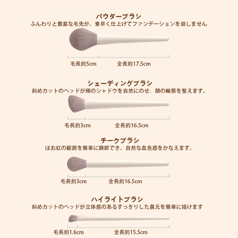 メイクブラシ ブラシ チップ メイクブラシセット 10点 ケース付き