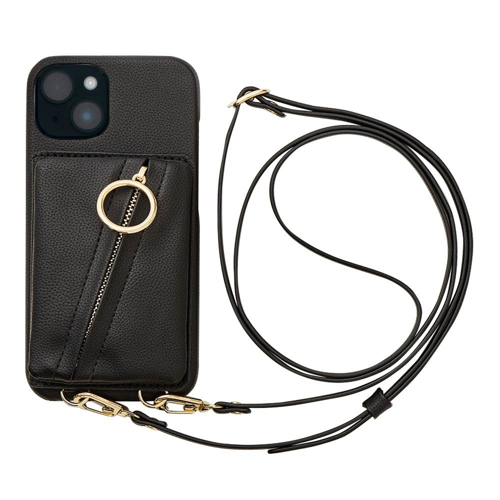 【ポイント+5%】iPhoneケース iPhone14 14Pro 13 スマホケース スマホショルダー ショルダーストラップ カード収納 ポーチ リング ミラー付き 小物入れ カジュア | MAELYS LOUNA | 01