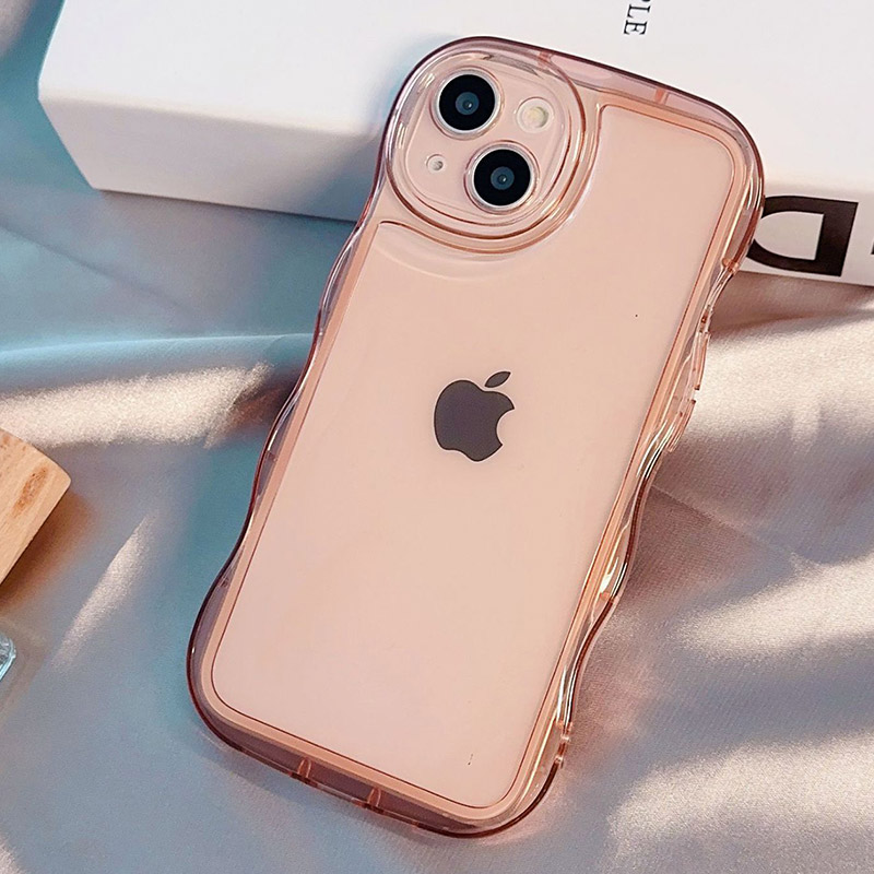 【ポイント+5%】iPhoneケース iPhone15 SE 8 7 スマホケース スマホ ケース 背面型 なみなみ うねうね 韓国 プチプラ SNS映え ウェーブ型 クリア ソフト | UNiCASE | 03