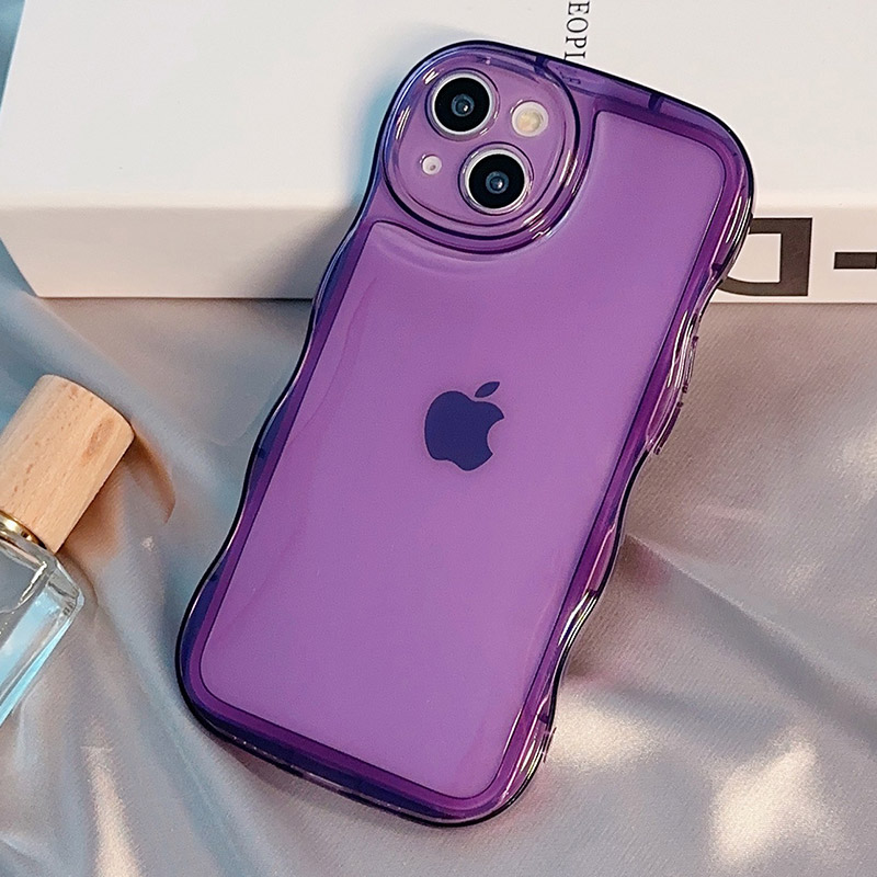 【ポイント+5%】iPhoneケース iPhone15 SE 8 7 スマホケース スマホ ケース 背面型 なみなみ うねうね 韓国 プチプラ SNS映え ウェーブ型 クリア ソフト | UNiCASE | 02