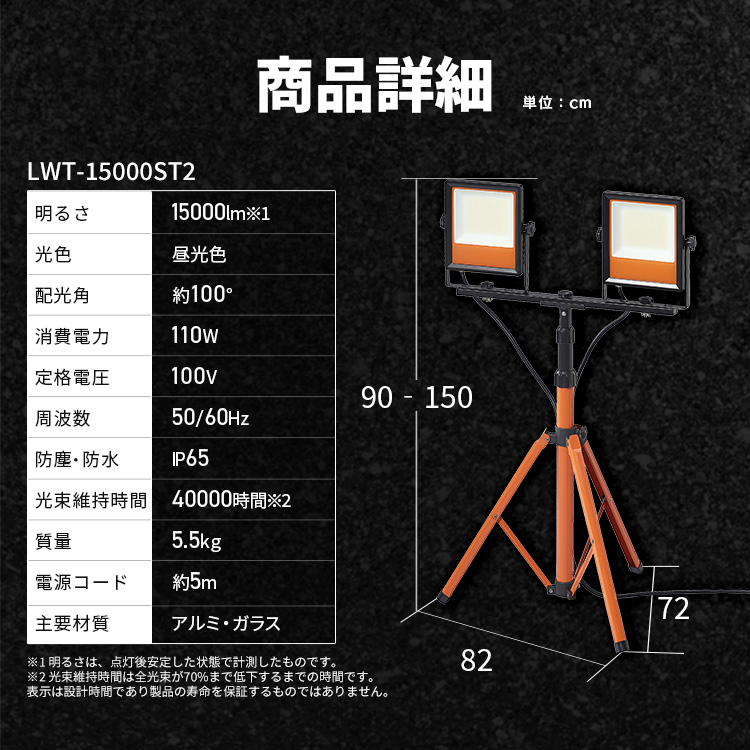 IRIS OHYAMA（アイリスオーヤマ） led投光器 110w 100v 2灯 投光器 led