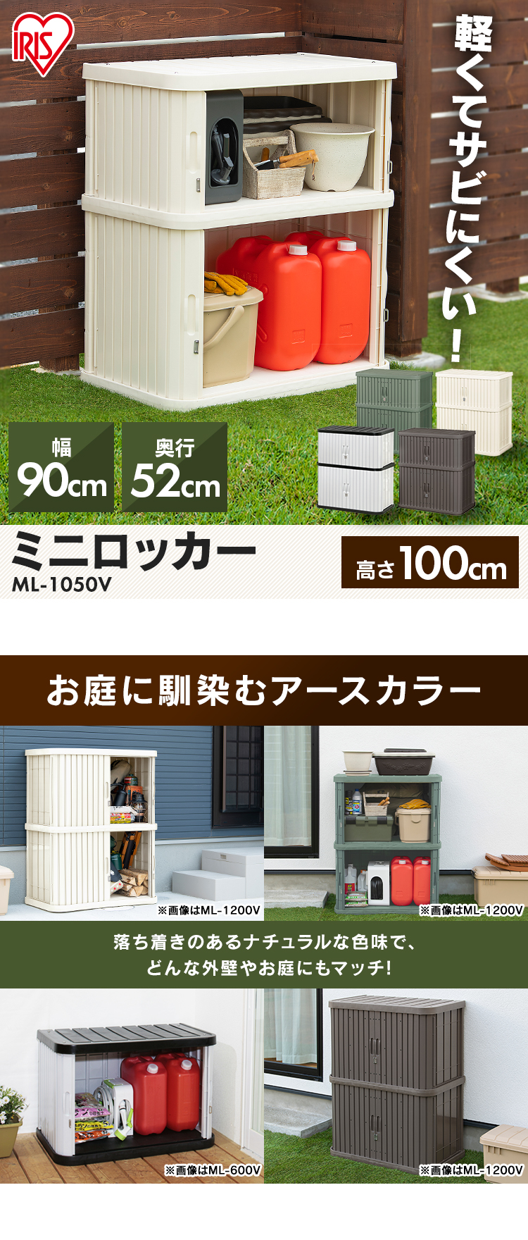 物置 屋外 2段タイプ ML-1050V アイリスオーヤマ : 201585 : 家具