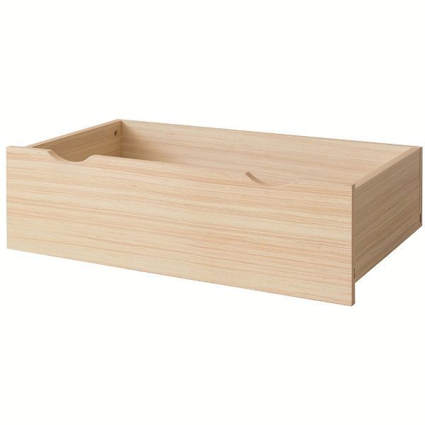 収納 引出し 2個セット ベッド下 キャスター付 持ち手 天然木 木目 UBD