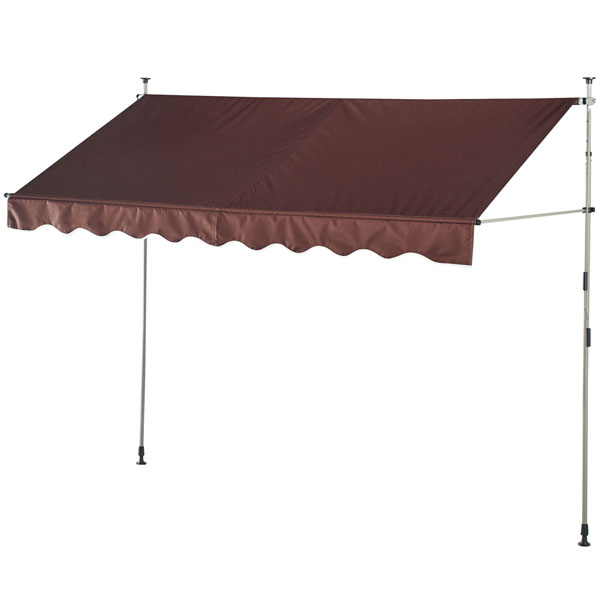 ブラウン 日よけ・サンシェード 日よけ 日除け シェード サンシェード 日よけオーニング 幅3m 突っ張り