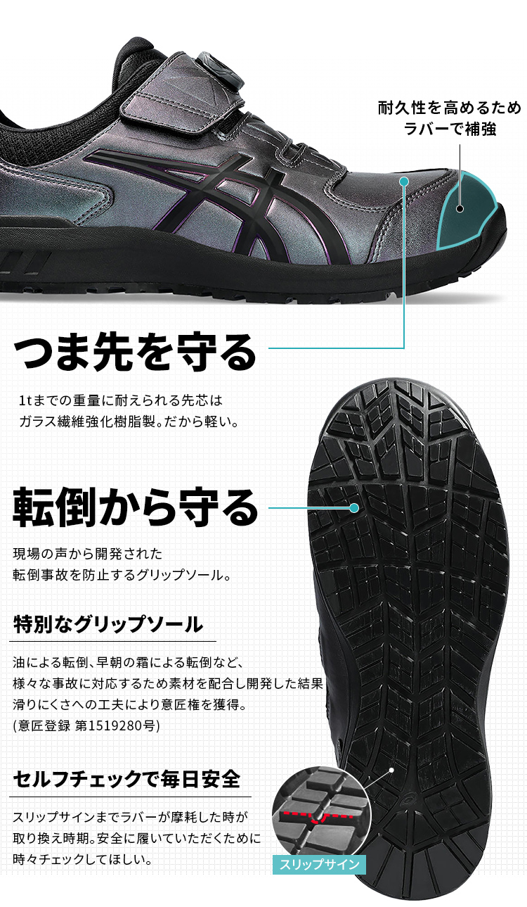 ASICS アシックス 安全靴 WINJOB CP307 BOA MAZIORA 25.0-28.0cm ASICS アシックス 安全靴 WINJOB CP307 BOA MAZIORA 25.0-28.0cm