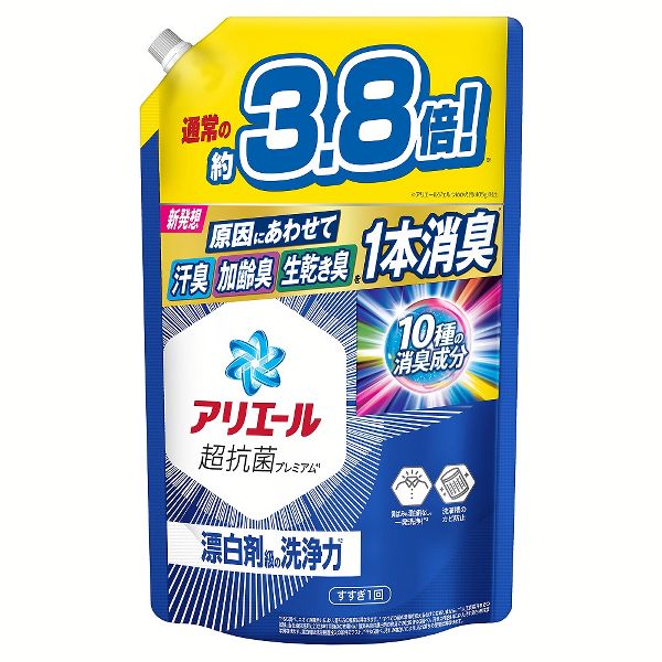 洗濯洗剤 詰替え 液体洗剤 アリエールジェル つめかえ用 ウルトラジャンボサイズ 1.48kg/1.55kg P&amp;amp;amp;amp;amp;amp;amp;amp;amp;amp;amp;G (D) | P&G | 01