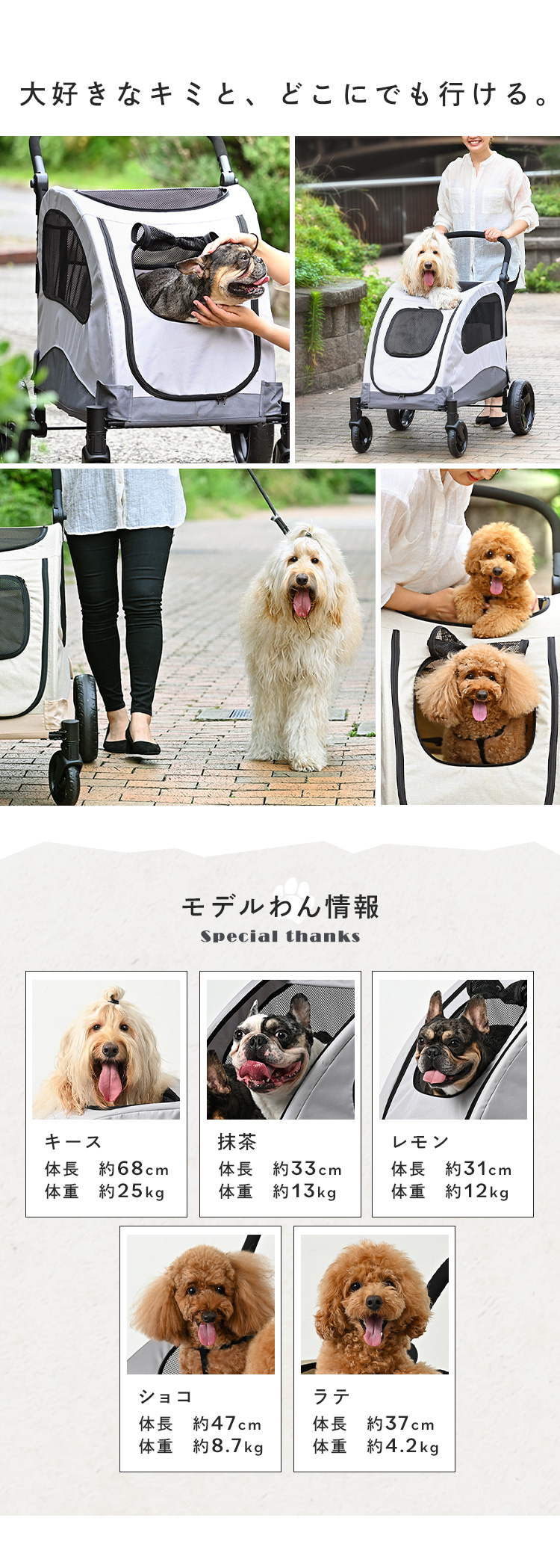 新商品／ ペットカート 小型犬 中型犬 大型犬 多頭 軽量 犬 カート 折りたたみ 多頭飼い 4輪 ペットバギー 耐荷重60kg 収納  1011112003 : m7266915 : メガストア Yahoo!店 - 通販 - Yahoo!ショッピング