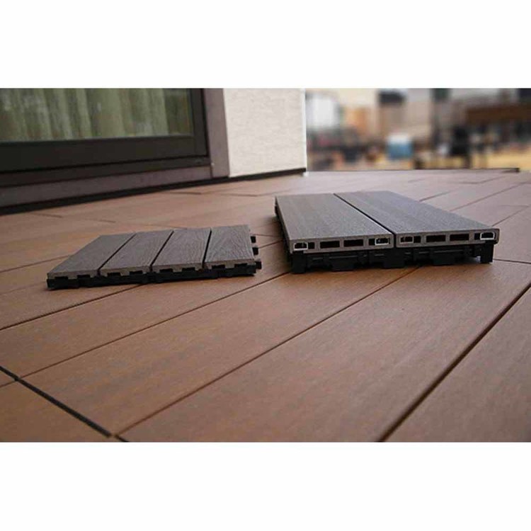 エクステリアウッドデッキジョイントタイル人工木ウッドパネル人工木木目調ジョイントタイル厚型3060（4入）旭興進 