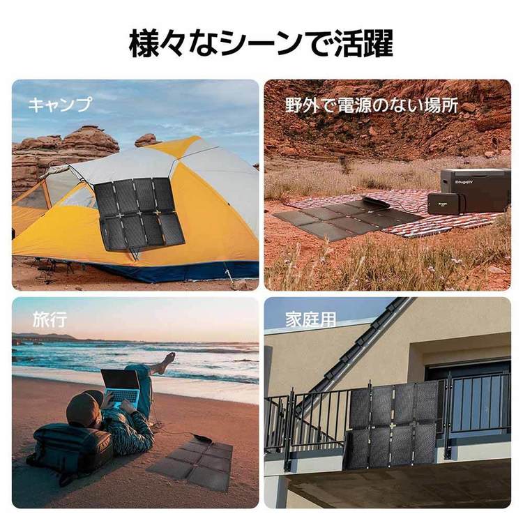 ソーラーパネル 100w USB-A USB-C 折りたたみ 軽量 キャンプ 防災 太陽
