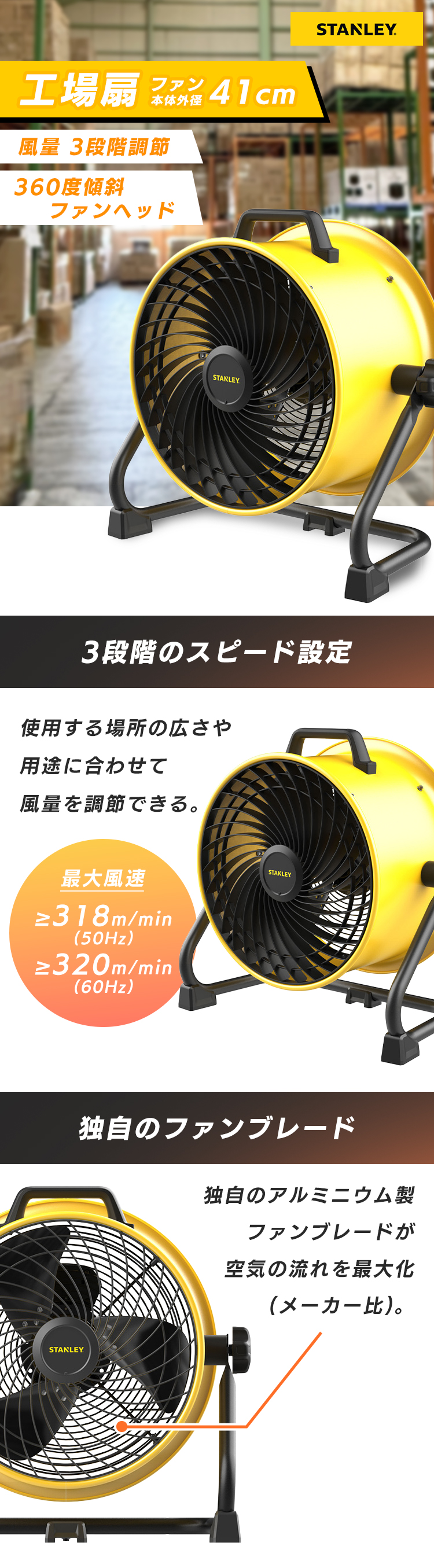 業務用扇風機 工場扇 41cm 床置き 工業用扇風機 工場扇風機 送風機